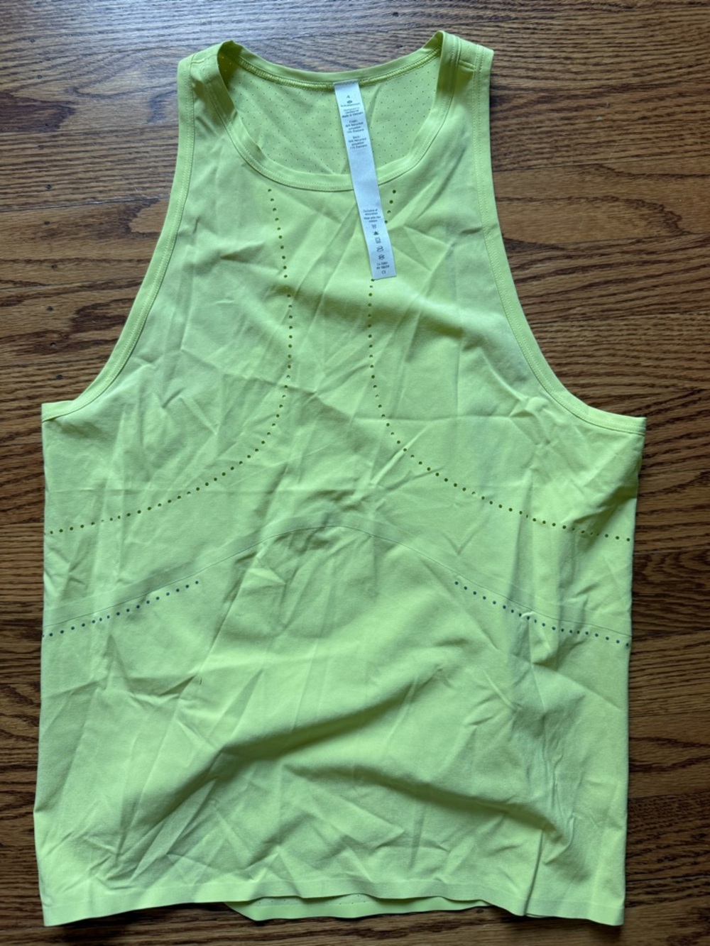 lululemon athletica Neon Green Laser-Cut Racerback Tank